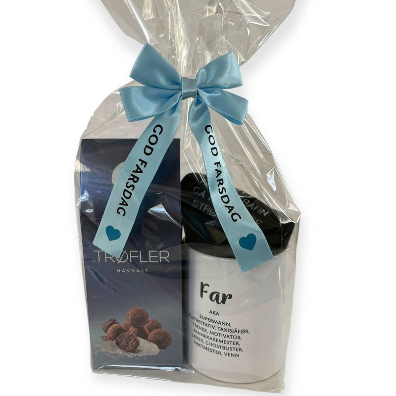 Far aka med sjokoladetrøfler