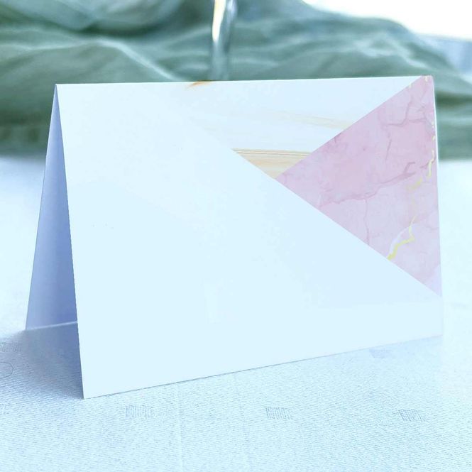 Hovedbilde Rosa marmor - Doble bordkort 20stk