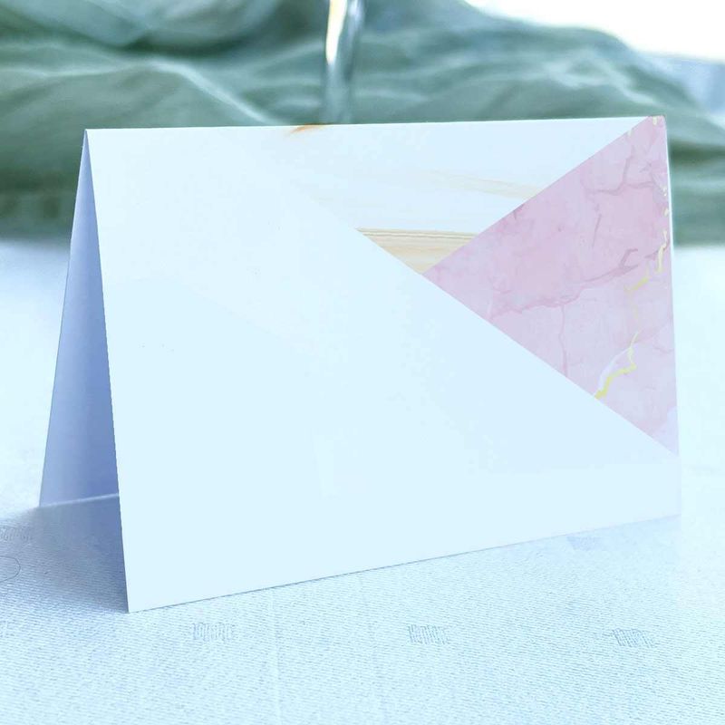 Rosa marmor - Doble bordkort 20stk