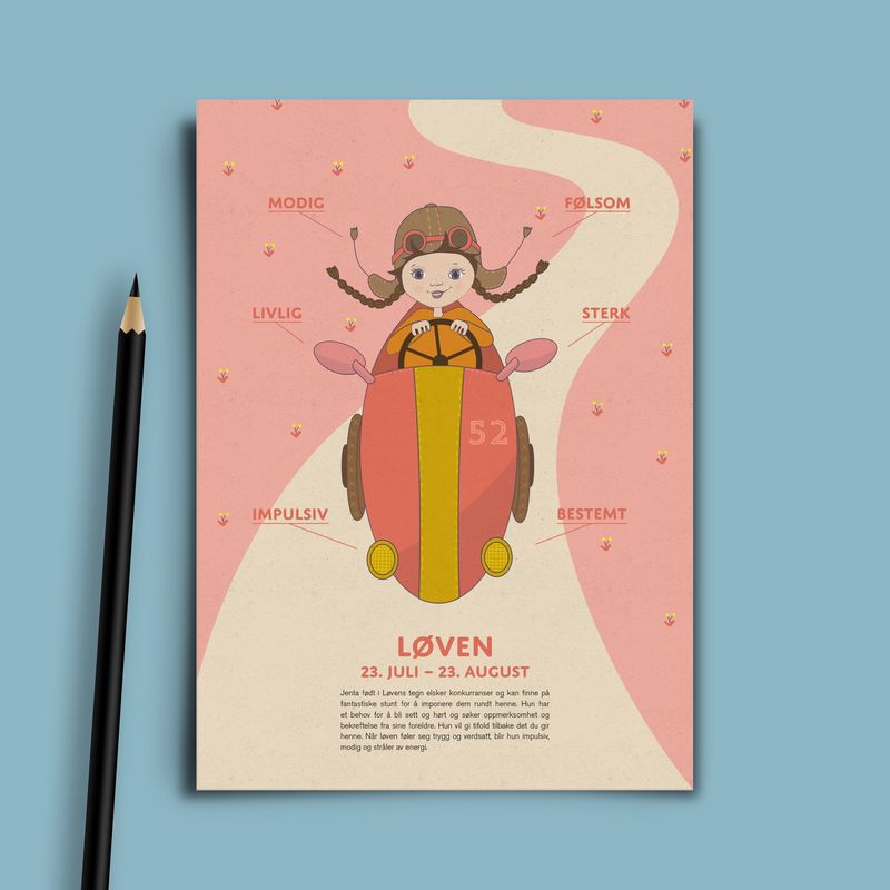 Bursdagskort Løven Pike