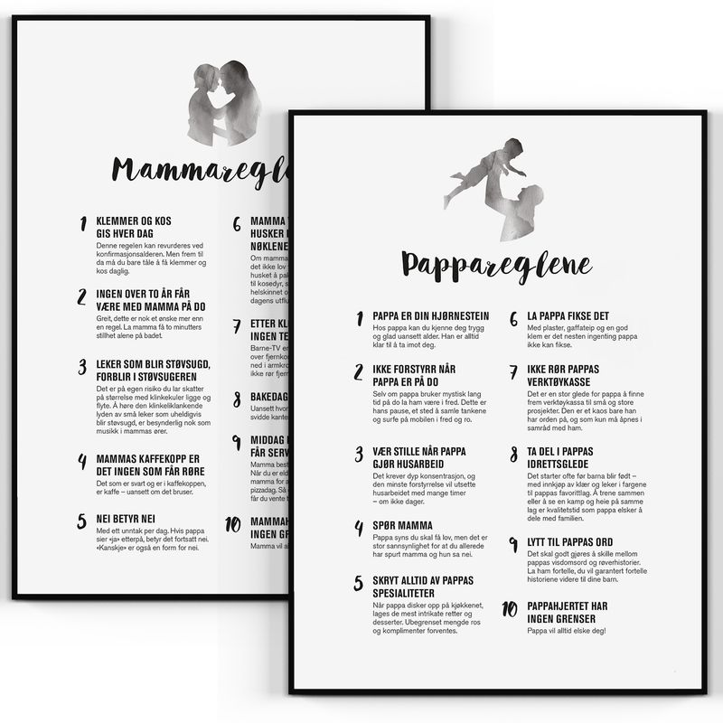 PAKKEPRIS Mamma- og Pappareglene