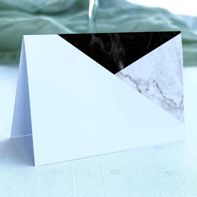 Hovedbilde Svart marmor - Doble bordkort 20stk