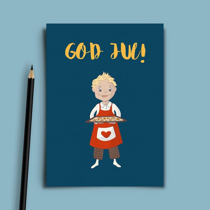 Julekort: Pepperkakebaker