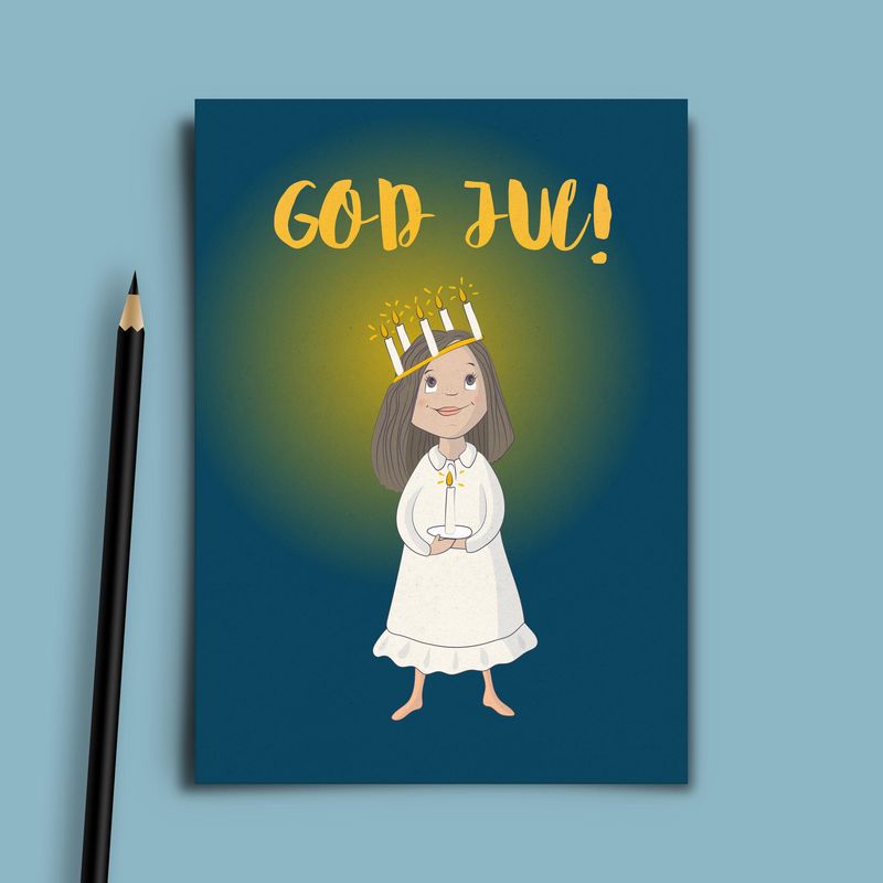 Julekort: Luciajenta