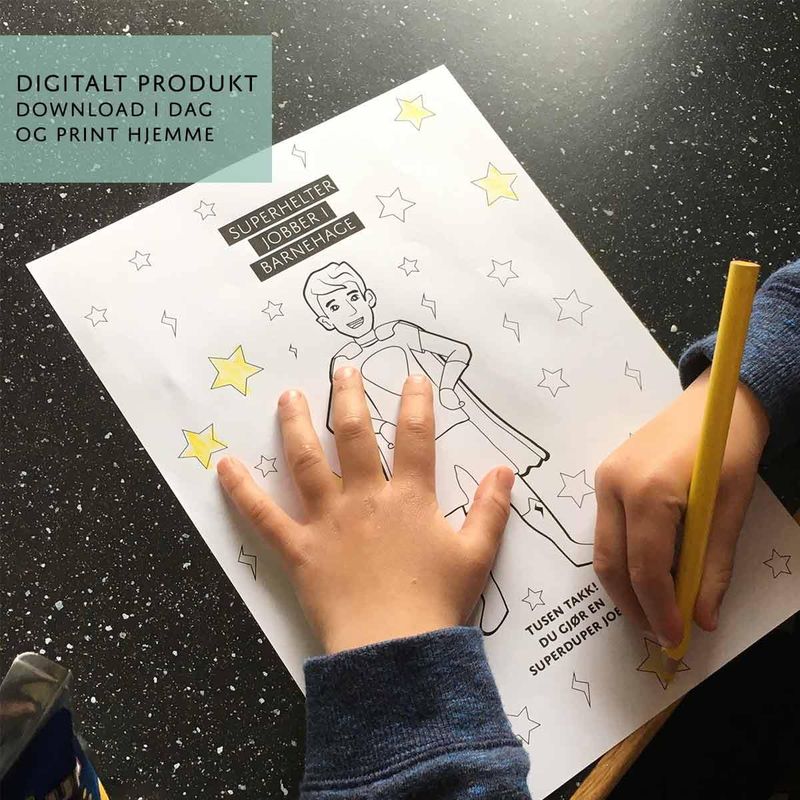 Gavepapir: Superhelt Bhg mann- Digital PDF