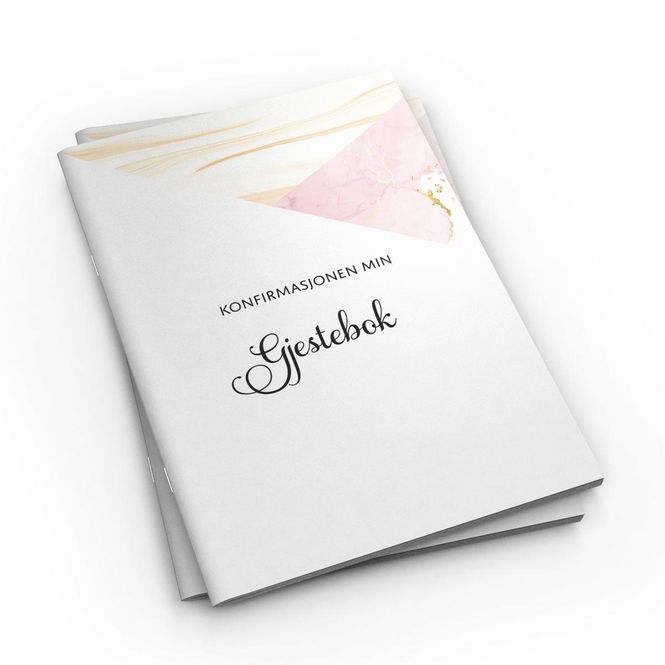 Hovedbilde Gjestebok NYNORSK- Rosa marmor med hilsensider