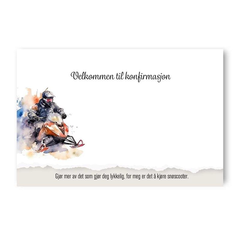 Snøscooter- Enkle Bordkort 20stk