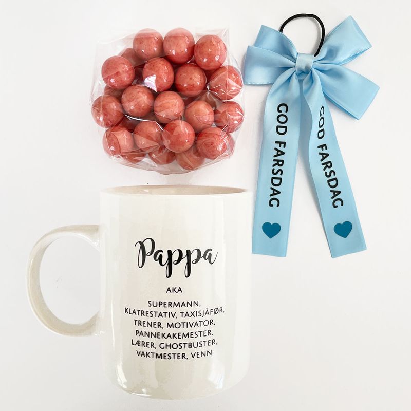 Pappa kopp med bringebærlakris