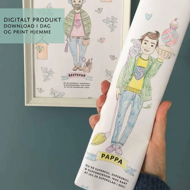 Hovedbilde Gavepapir: Min Pappa - Digital PDF