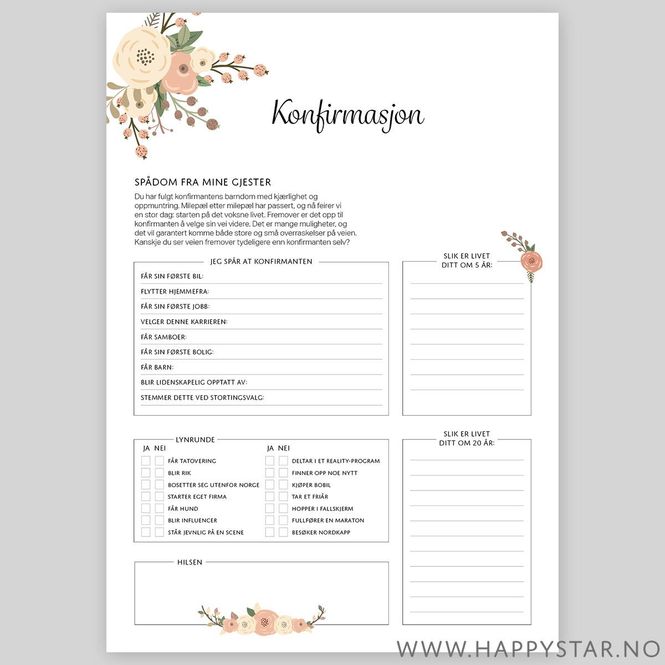 Hovedbilde Spådomsark fersken farger