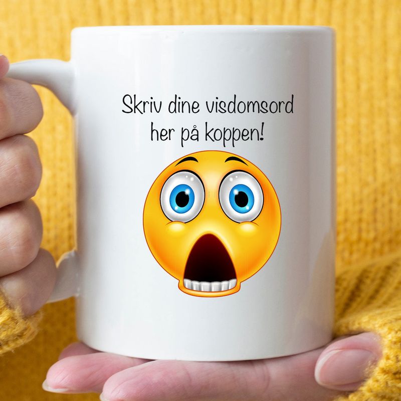 Kopp 'Din tekst med smiley' 