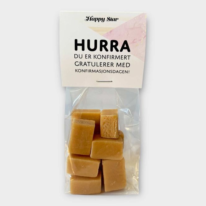 Hovedbilde Fudge - Hurra for konfirmanten (rosa marmor)