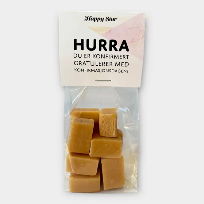 Hovedbilde Fudge - Hurra for konfirmanten (rosa marmor)