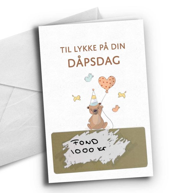 Hovedbilde Dåpsdagskort - med skrapefelt